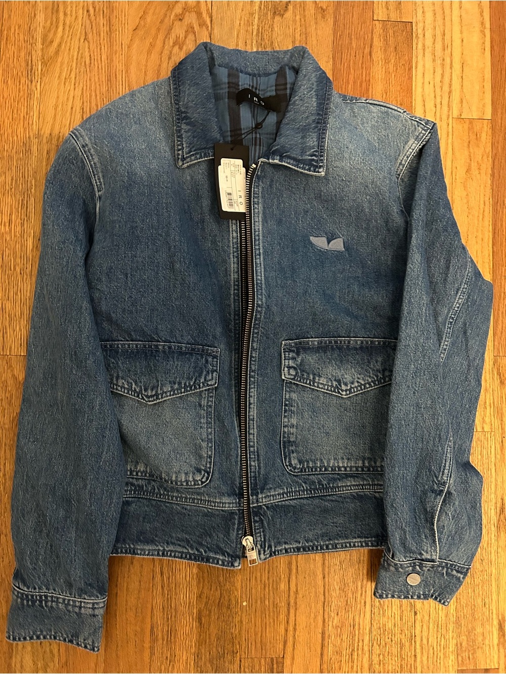NWT IRO Men's Denim Zip Jacket in Blue